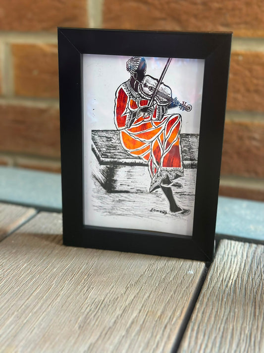 Violin Strings - African Miniature Painting