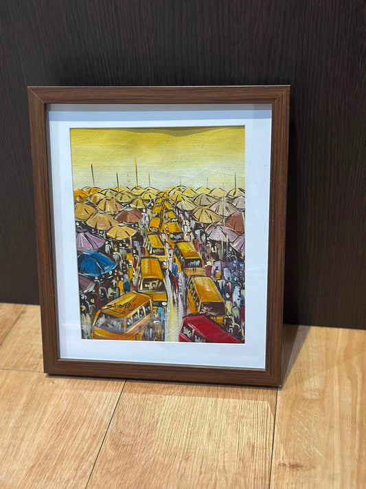 Lagos Wahala 3 - Original African Miniature Painting.