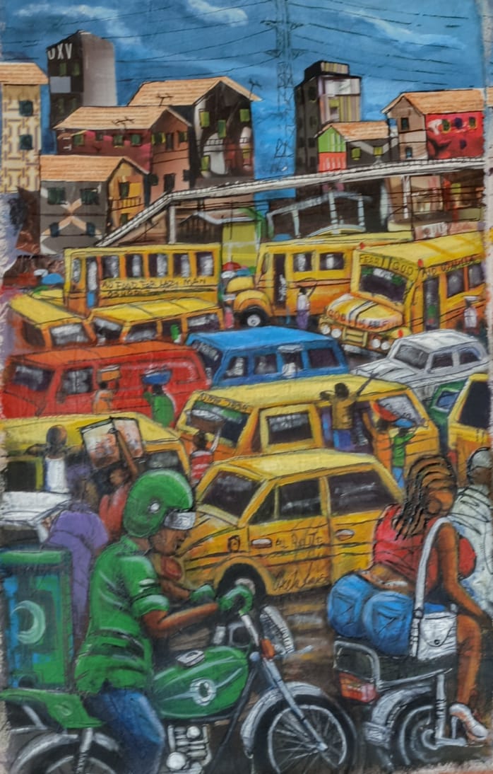 Okada way - African Wall Art. Original Mixed Media On Canvas Diptych Painting By The Okechukwus