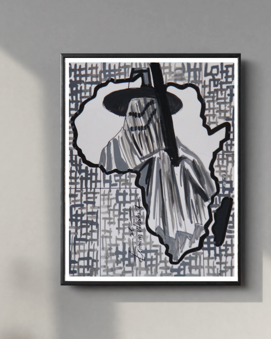 Masquerade din Eyo. African Decorative Art. A Collection of Eyo Festival Themed Miniature Paintings by Nigerian Artist Daminu Wasiu.