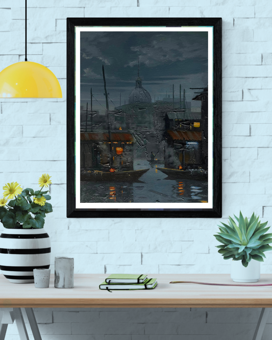 Evanescent Horizon 4— African Portrait Canvas Wall Art, Original Mixed Media Painting by Akinsemoyin Basit