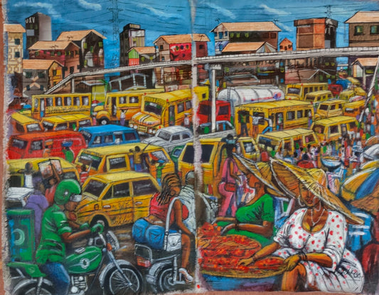 Okada way - African Wall Art. Original Mixed Media On Canvas Diptych Painting By The Okechukwus