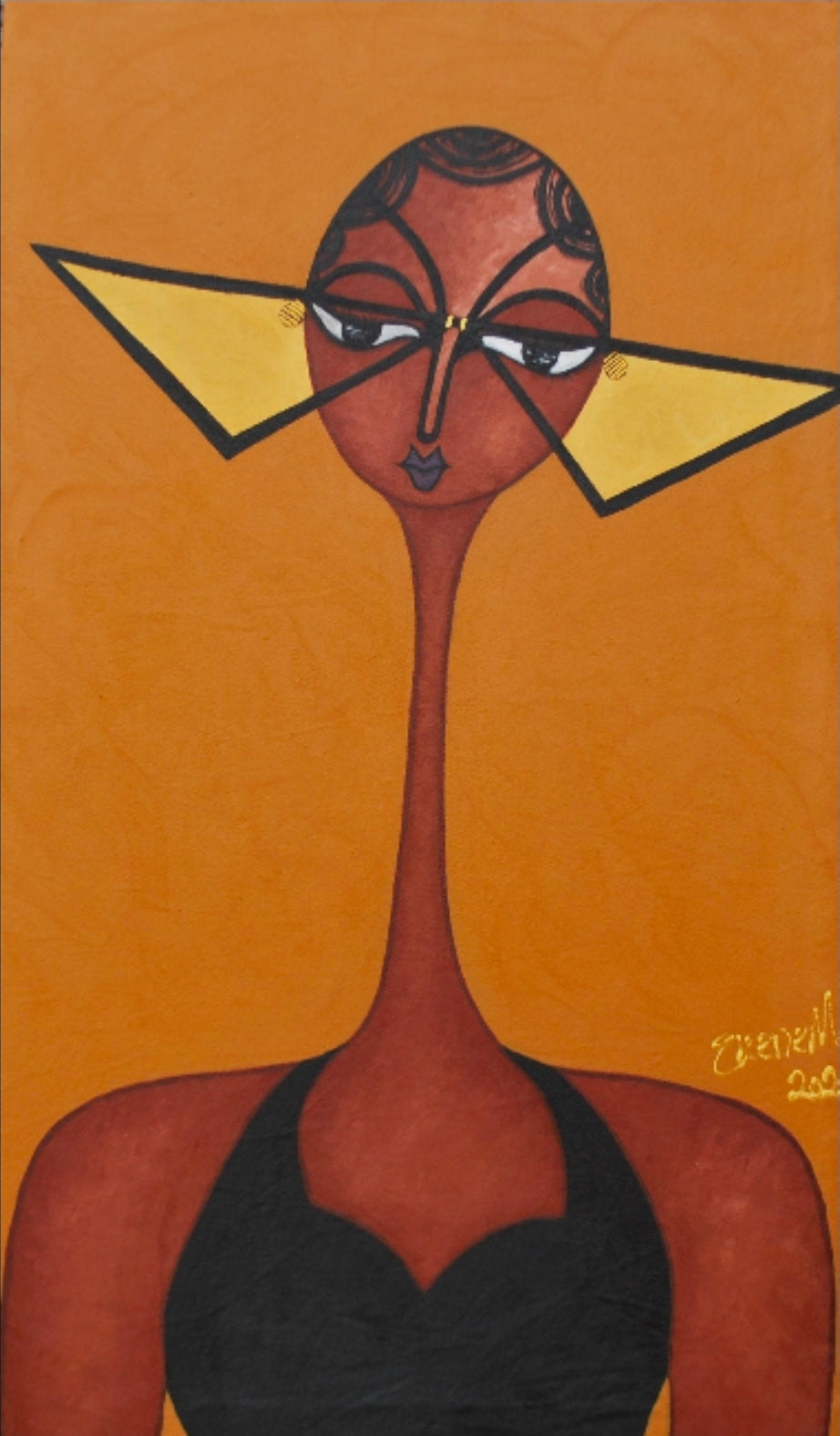 To have joy, is a great victory - African Portrait Canvas Wall Art. Original Acrylic on Canvas painting by Nigerian artist Ekene May.