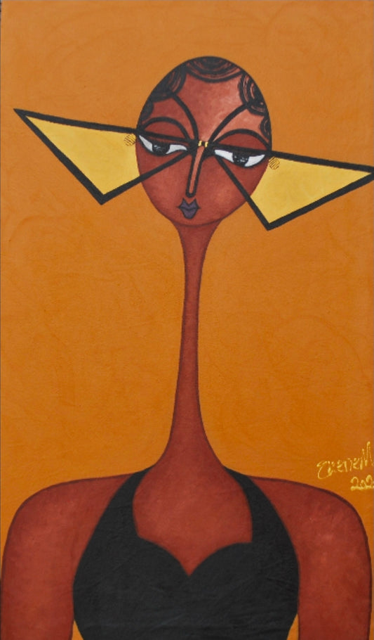 To Have Joy, Is a Great Victory - African Portrait Canvas Wall Art. Original Acrylic on Canvas Painting by Nigerian Artist Ekene May.