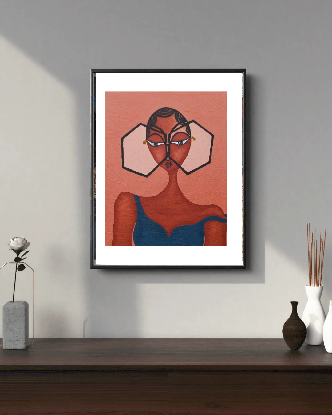 In a world where nothing is Ever Enough, I am. - African Portrait Canvas Wall Art. Original Acrylic on Canvas painting by Nigerian artist Ekene May.