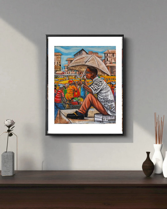 Guy man - African Wall Art. Original Mixed Media Painting By The Okechukwus