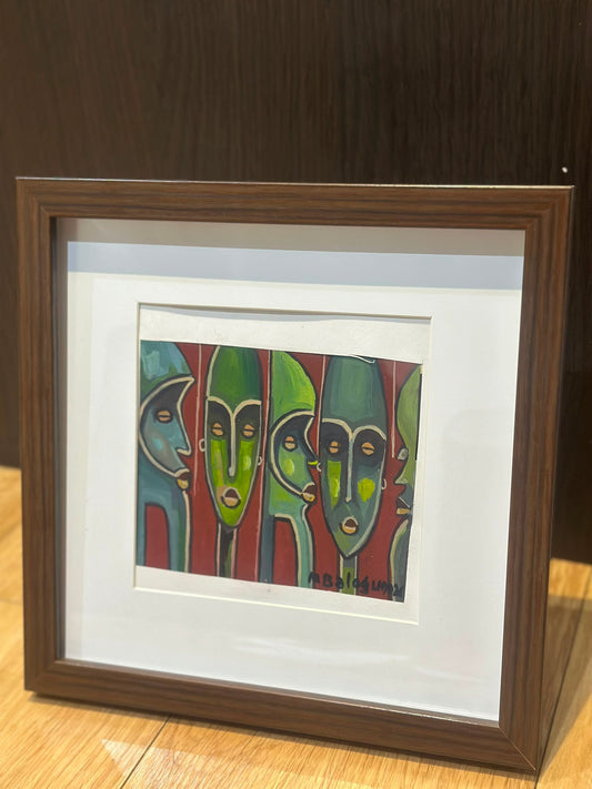 Masking our Nature - Original African Miniature Painting.