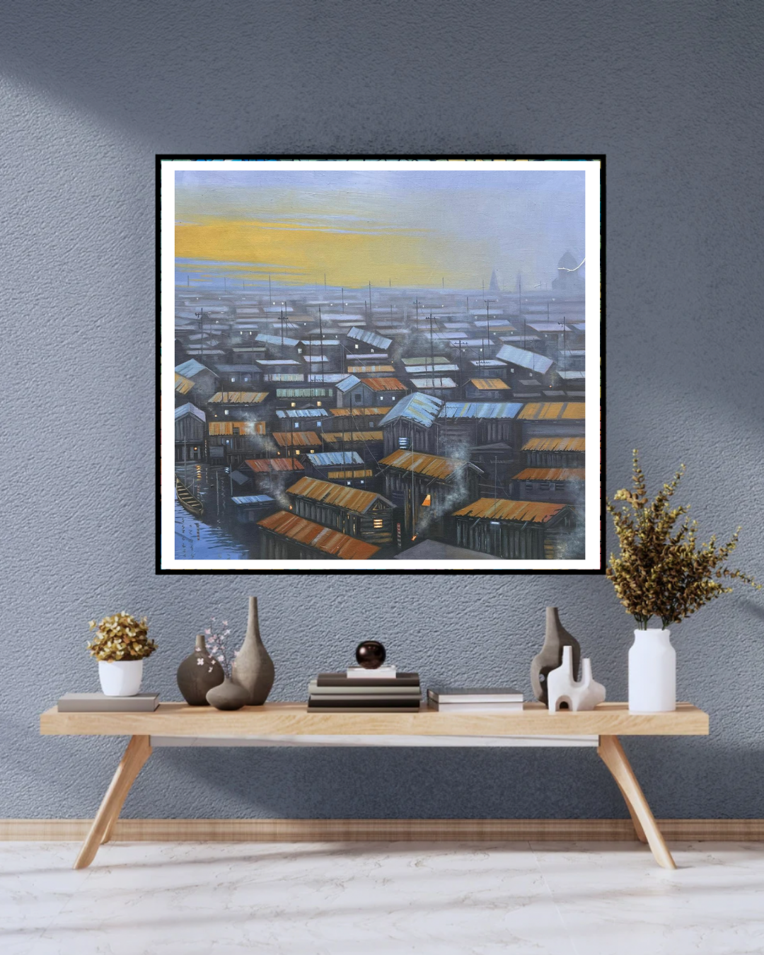 Tides of time (Pt 2)— African Diptych Canvas Wall Art, Original Oil Painting by Akinsemoyin Basit