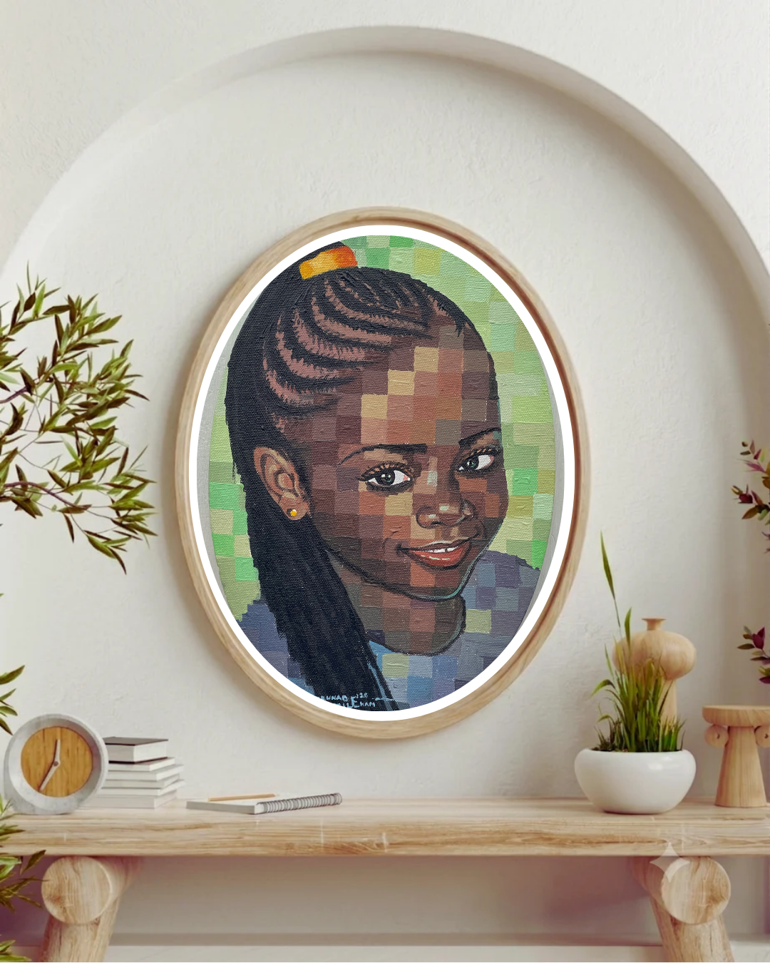 The Child I Left Behind. African Contemporary Wall Art. Original Acrylic on Canvas Painting by Nigerian artist Olamilekan Okunade
