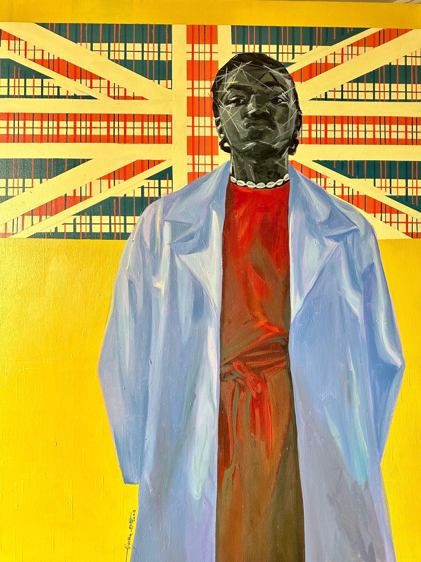 United State of Mind. African Contemporary art. Original Oil and Acrylic on Canvas Painting by Nigerian Artist Bertha Onyekachi