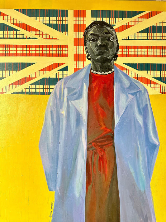 United State of Mind. African Contemporary art. Original Oil and Acrylic on Canvas Painting by Nigerian Artist Bertha Onyekachi