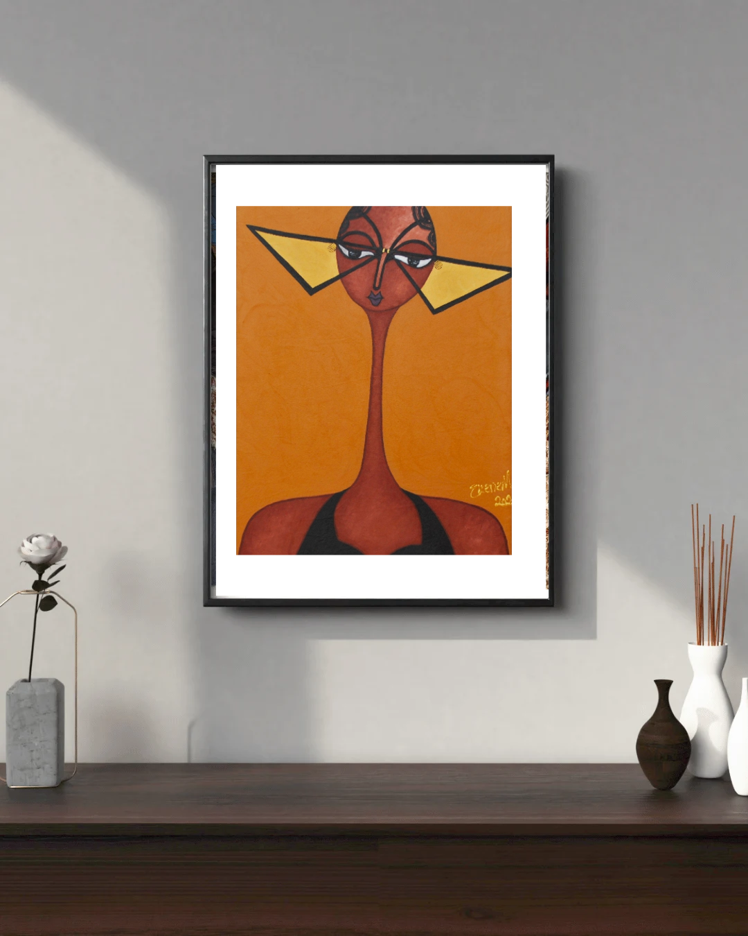 To have joy, is a great victory - African Portrait Canvas Wall Art. Original Acrylic on Canvas painting by Nigerian artist Ekene May.