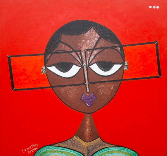 Eyes Are for Loving, and Dreaming Too - African Portrait Canvas Wall Art. Original Acrylic on Canvas Painting by Nigerian Artist Ekene May.