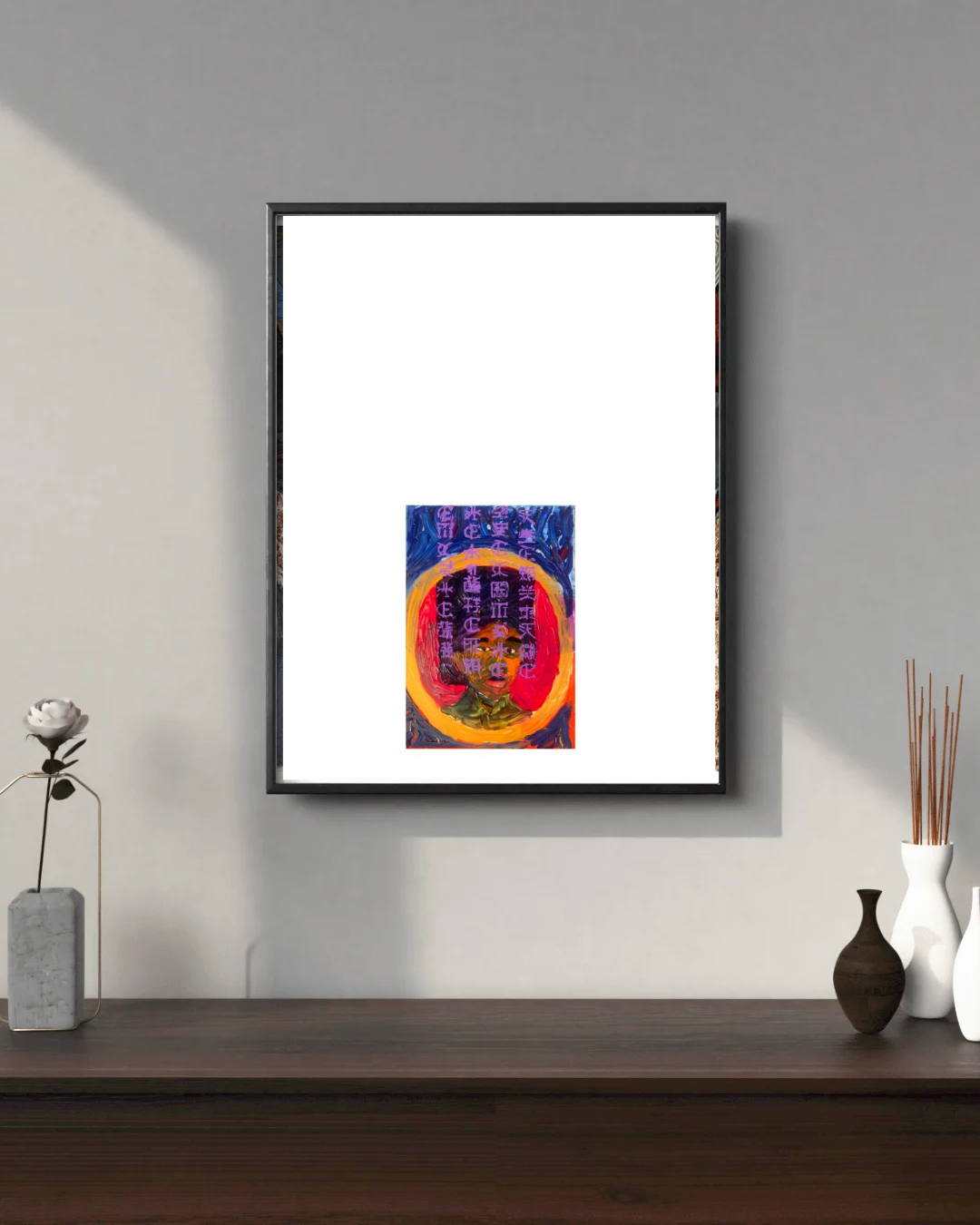 As it is written of me 6 - Contemporary African Art. Original Mixed media on Paper Diptych by Nigerian artist Paul Ahiyawu.
