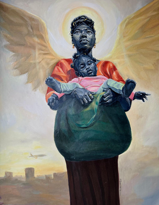 Sweet and Sour. African Contemporary art. Original Oil on Canvas Painting by Nigerian Artist Bertha Onyekachi