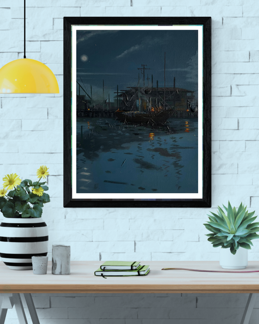 Evanescent Horizon 3 — African Portrait Canvas Wall Art, Original Mixed Media Painting by Akinsemoyin Basit