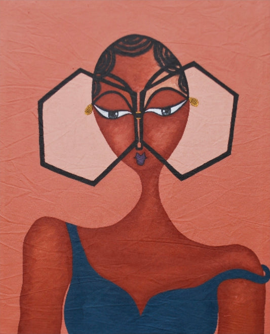 In a World Where Nothing Is Ever Enough, I Am. - African Portrait Canvas Wall Art. Original Acrylic on Canvas Painting by Nigerian Artist Ekene May.