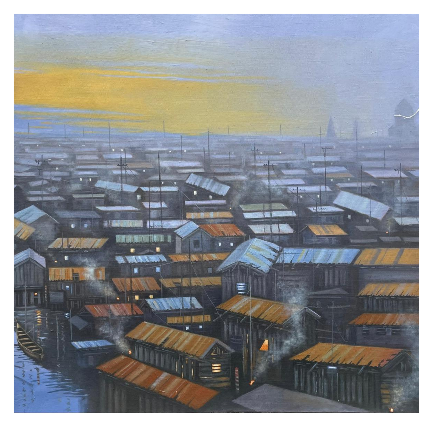 Tides of time (Pt 2)— African Diptych Canvas Wall Art, Original Oil Painting by Akinsemoyin Basit