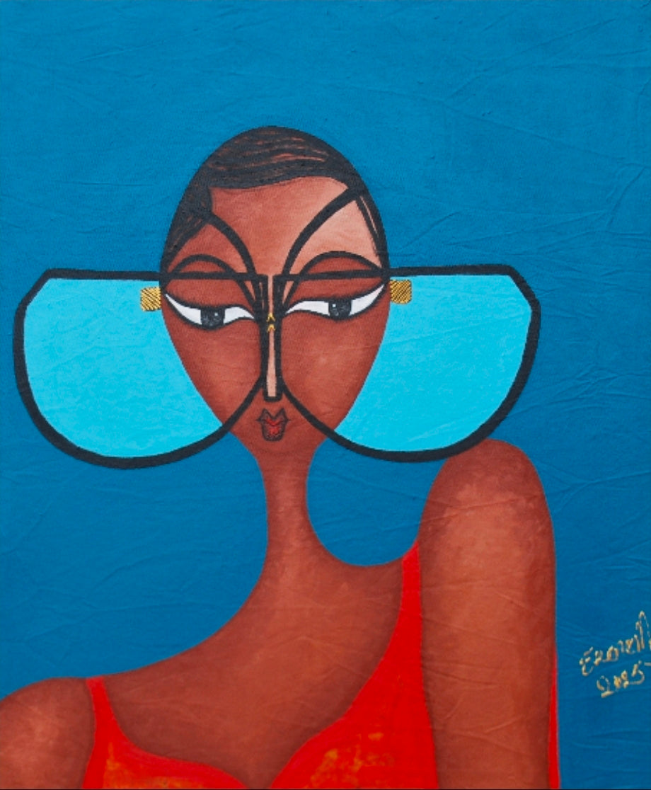 Never forget what your heart has seen - African Portrait Canvas Wall Art. Original Acrylic on Canvas painting by Nigerian artist Ekene May.