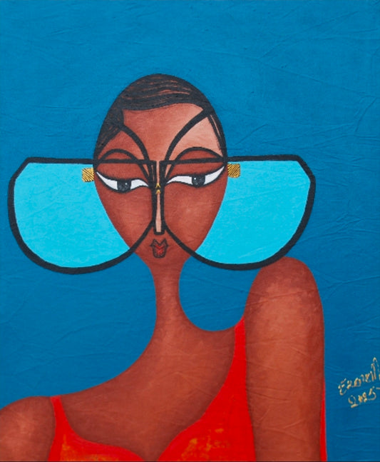 Never Forget What Your Heart Has Seen - African Portrait Canvas Wall Art. Original Acrylic on Canvas Painting by Nigerian Artist Ekene May.