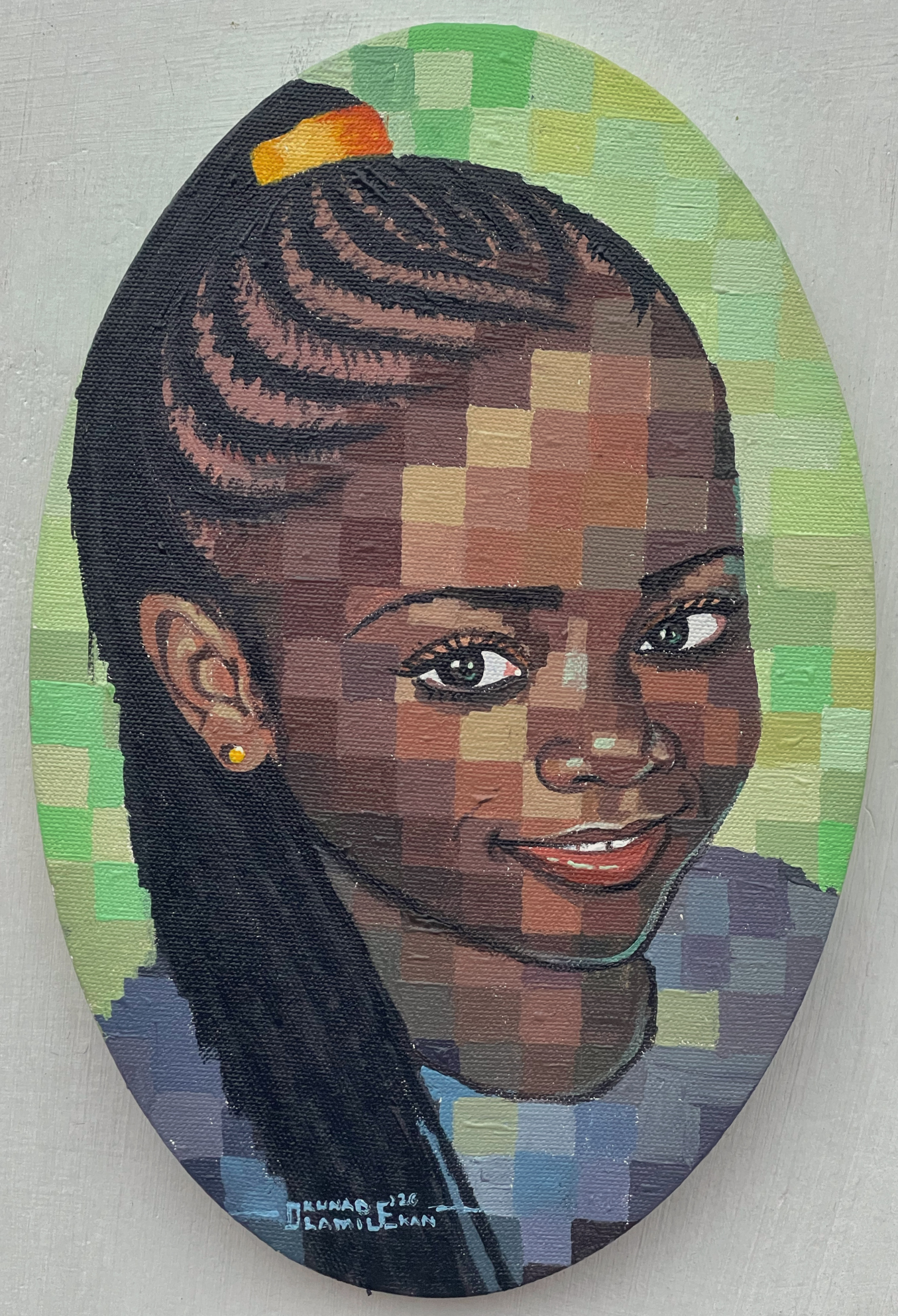 The Child I Left Behind. African Contemporary Wall Art. Original Acrylic on Canvas Painting by Nigerian artist Olamilekan Okunade