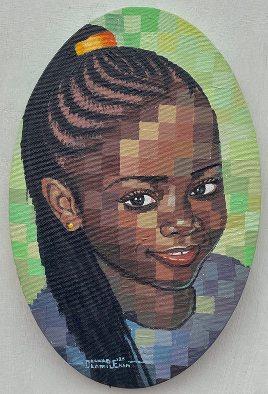 The Child I Left Behind. African Contemporary Wall Art. Original Acrylic on Canvas Painting by Nigerian artist Olamilekan Okunade