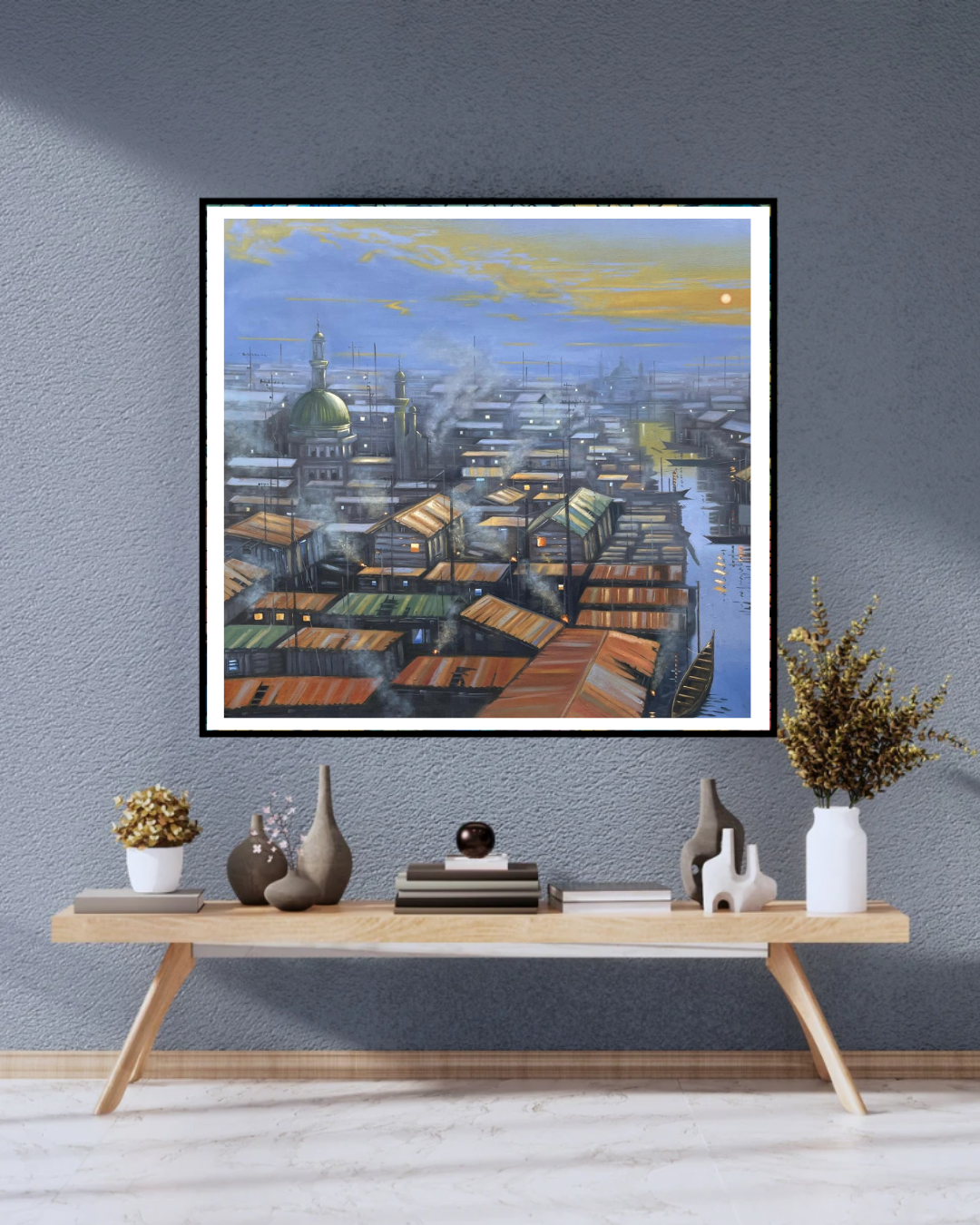 Tides of time (Pt 1)— African Diptych Canvas Wall Art, Original Oil Painting by Akinsemoyin Basit