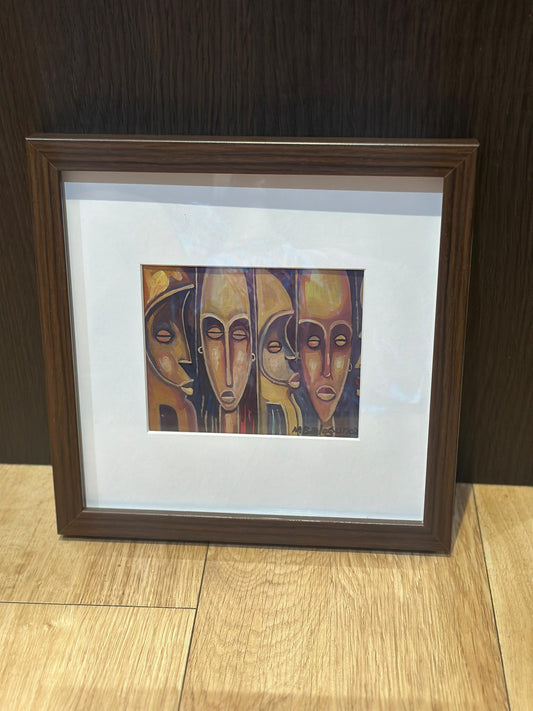 Masking our Nature - Original African Miniature Painting.