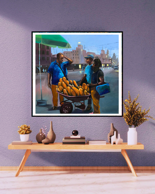 Transaction — African Portrait Canvas Wall Art, Original Oil Painting by Akinsemoyin Basit