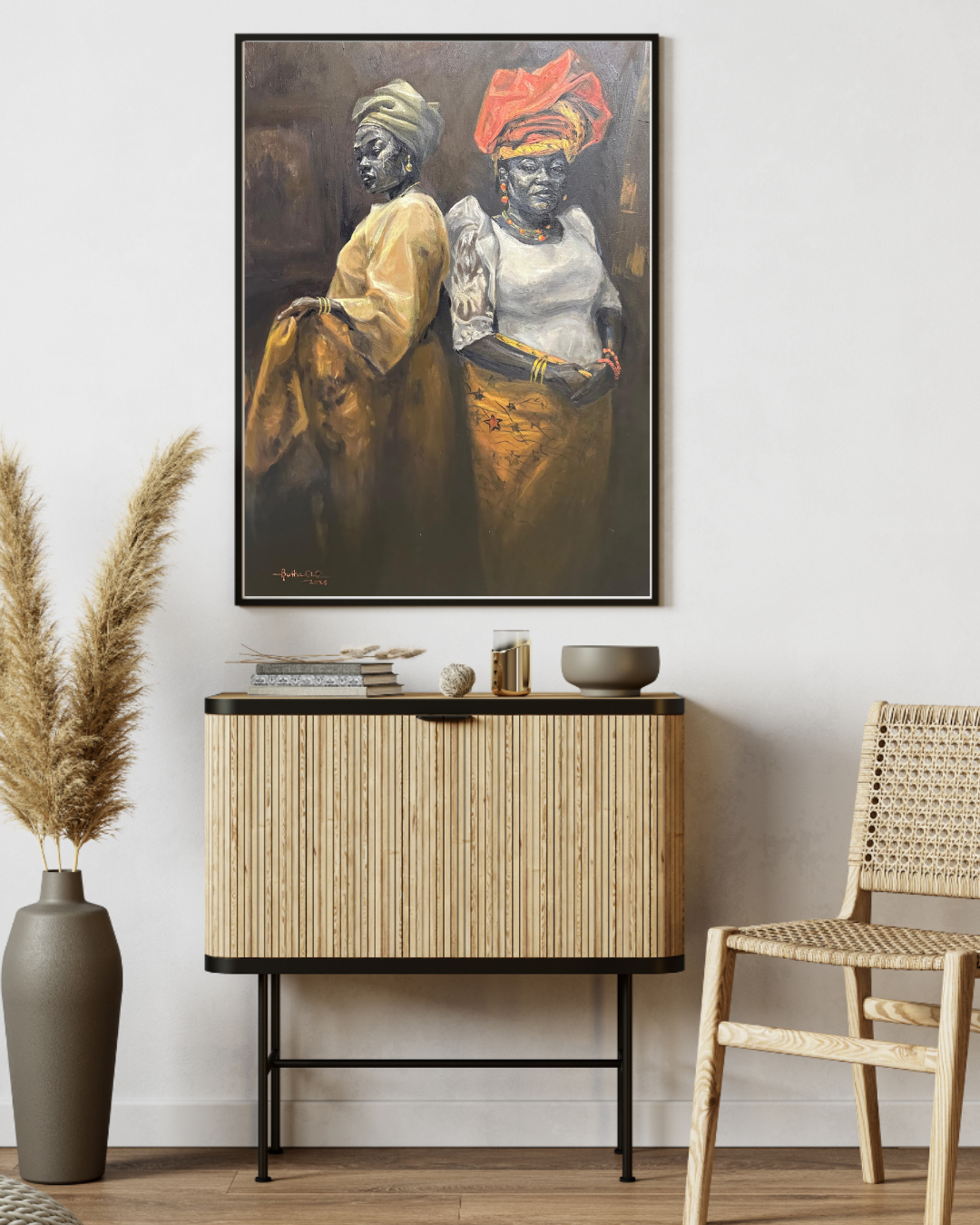 Confluence. African Contemporary Art. Original Oil on Canvas Painting by Nigerian artist Bertha Onyekachi