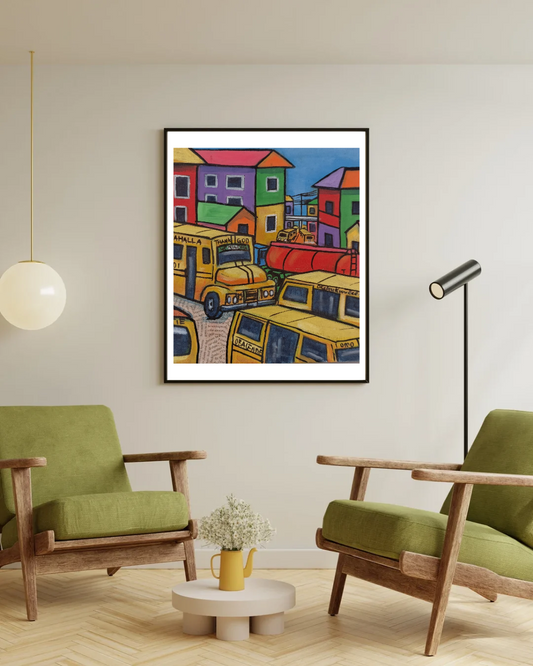 Color Code 2 -African Wall Art. Original Mixed Media Painting By The Okechukwus