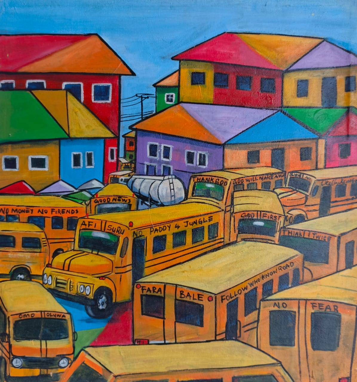 Colorful Jungle - African Wall Art. Original Acrylic On Canvas Painting By The Okechukwus