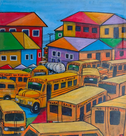 Colorful Jungle - African Wall Art. Original Acrylic On Canvas Painting By The Okechukwus