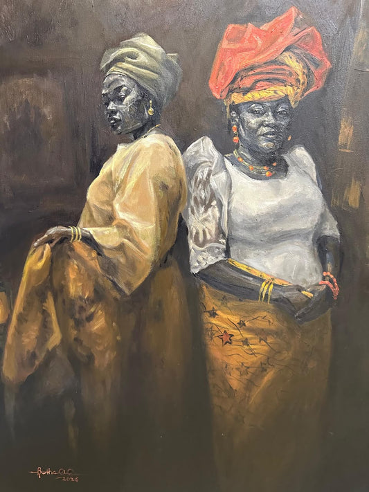 Confluence. African Contemporary Art. Original Oil on Canvas Painting by Nigerian artist Bertha Onyekachi
