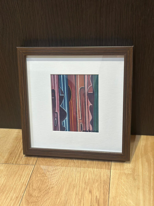 Parallel Facing - Original African Miniature Painting.