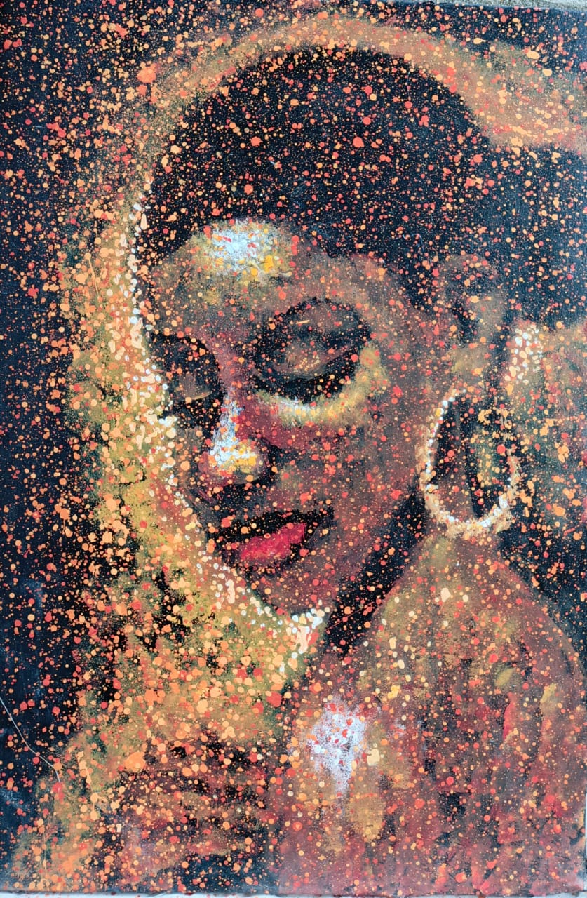 It All Comes To Me— African Portrait Canvas Wall Art, Original Oil Painting by Matosan Okoh
