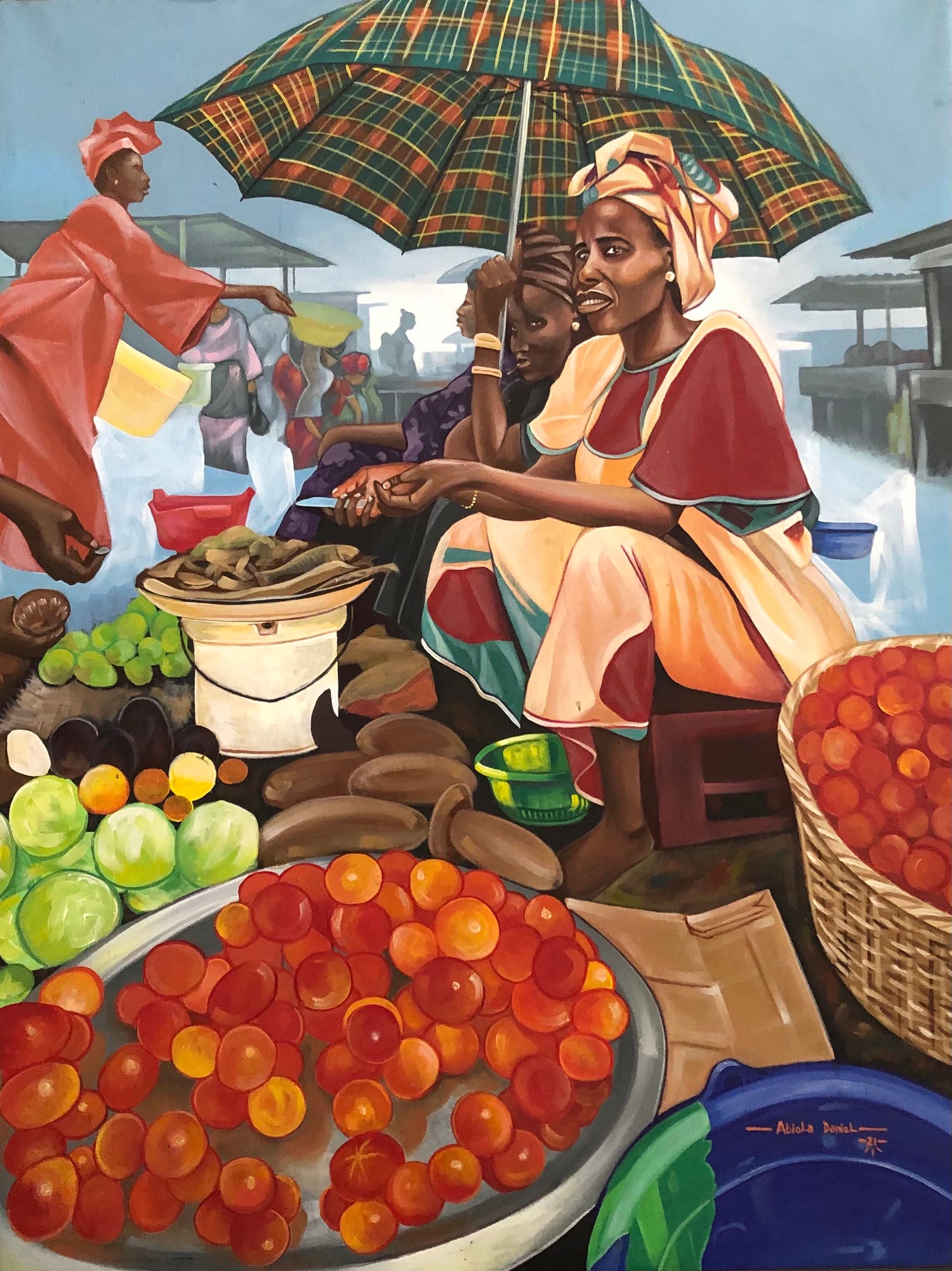 Tomato Seller — African portrait canvas wall art by Abiola Daniel