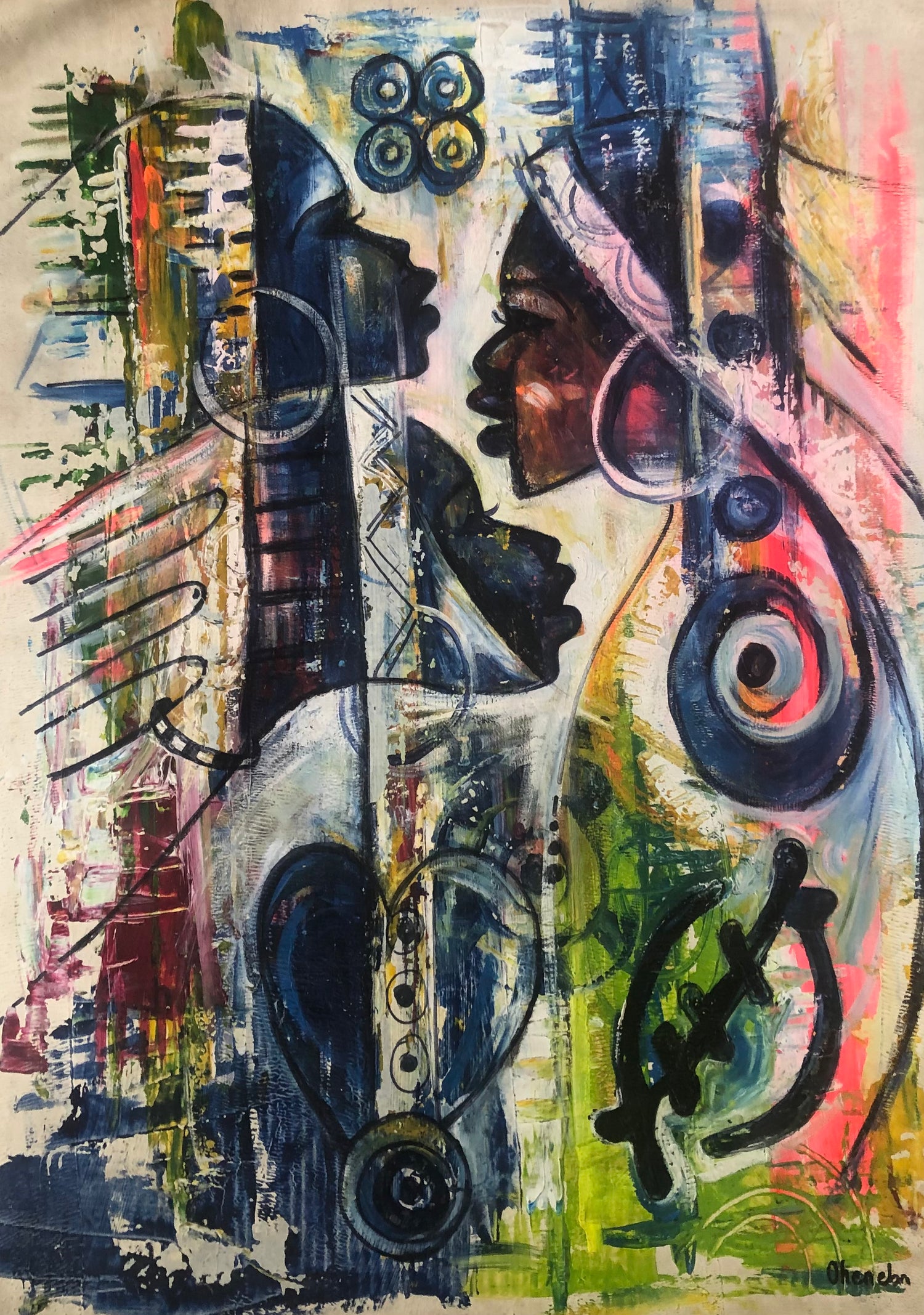 Obatanpa - Original portrait painting by Oheneba - Contemporary African art